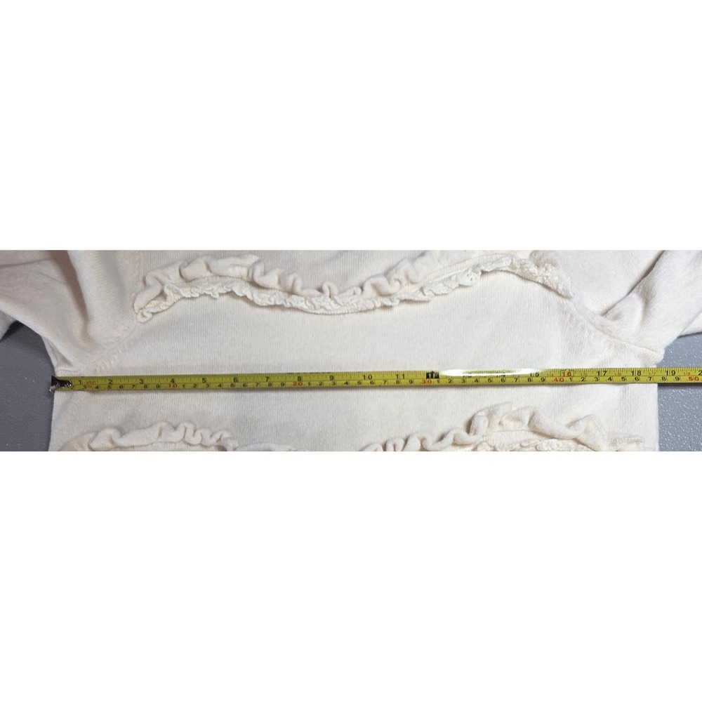 Sezane Womens L Andreas Wool Cashmere Ruffle Sweater in Ecru - Picture 7 of 13